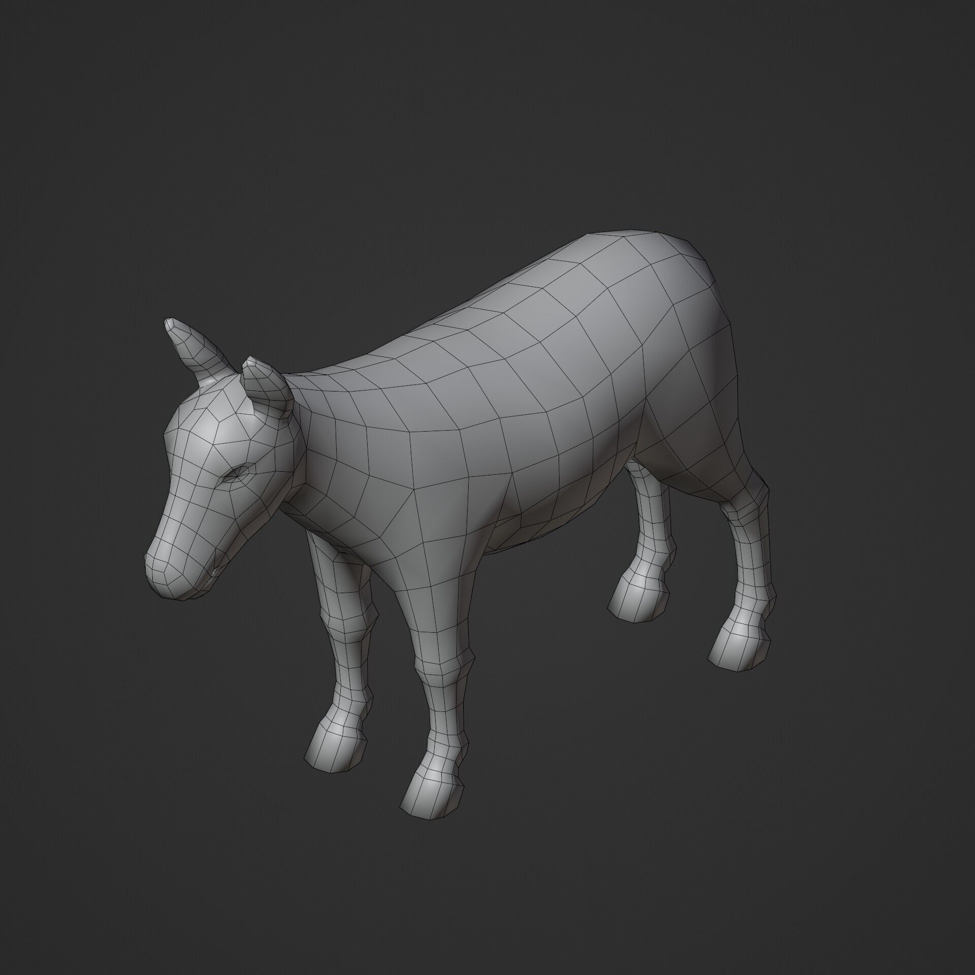 Donkey - NPR Free low-poly 3D model_5
