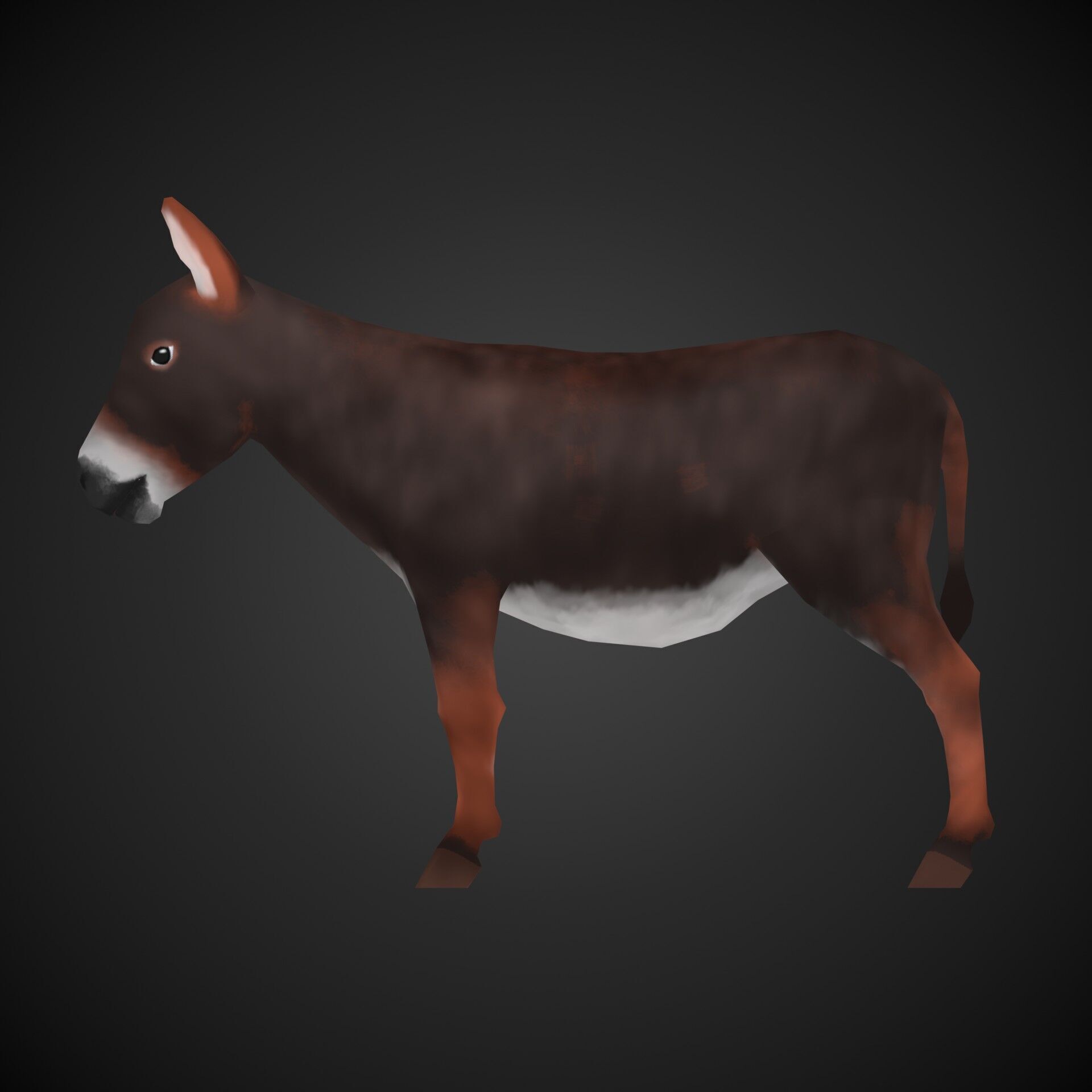 Donkey - NPR Free low-poly 3D model_8