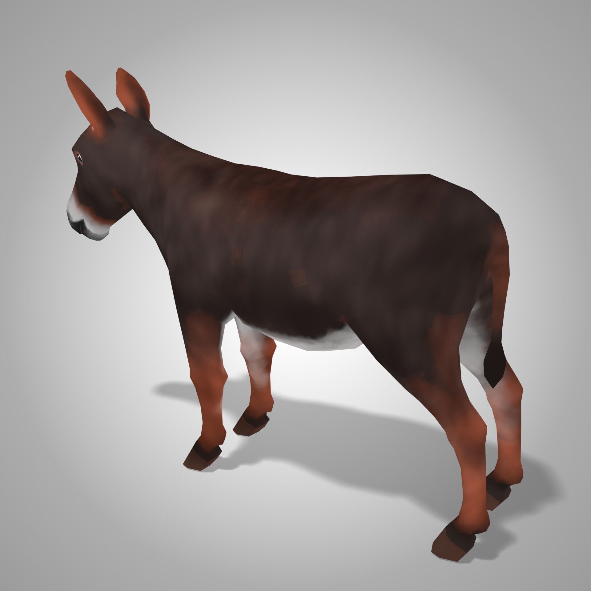 Donkey - NPR Free low-poly 3D model_6