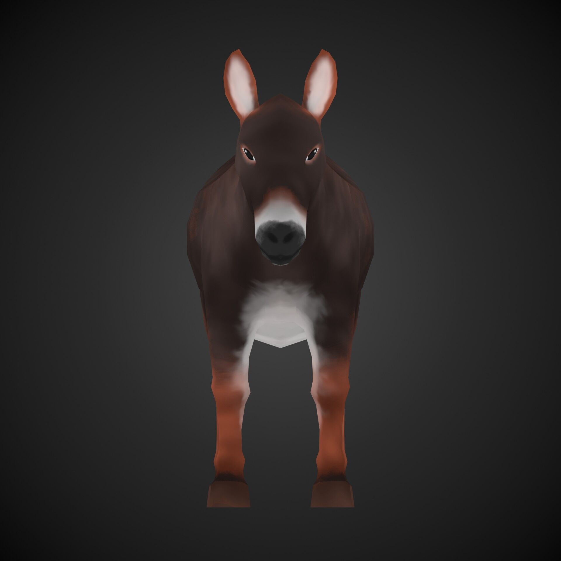 Donkey - NPR Free low-poly 3D model_2