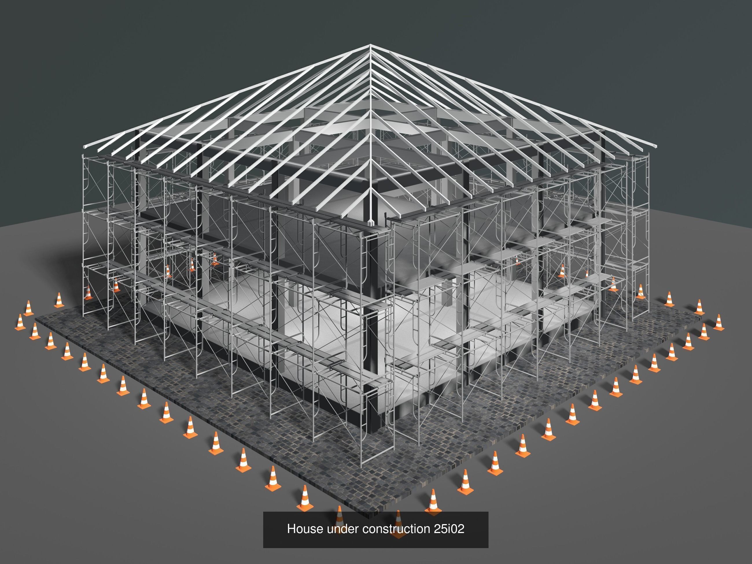 Buildings under construction set 02 3D Model Collection_3