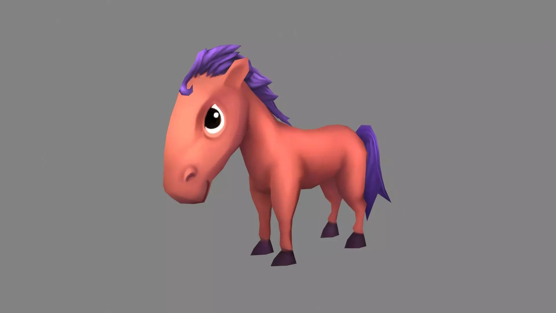 Cartoon Pony Low-poly 3D model_0