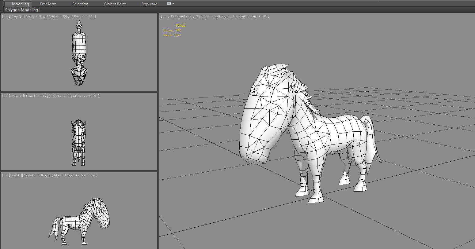 Cartoon Pony Low-poly 3D model_5