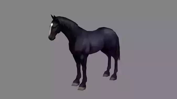 A black horse Low-poly 3D model