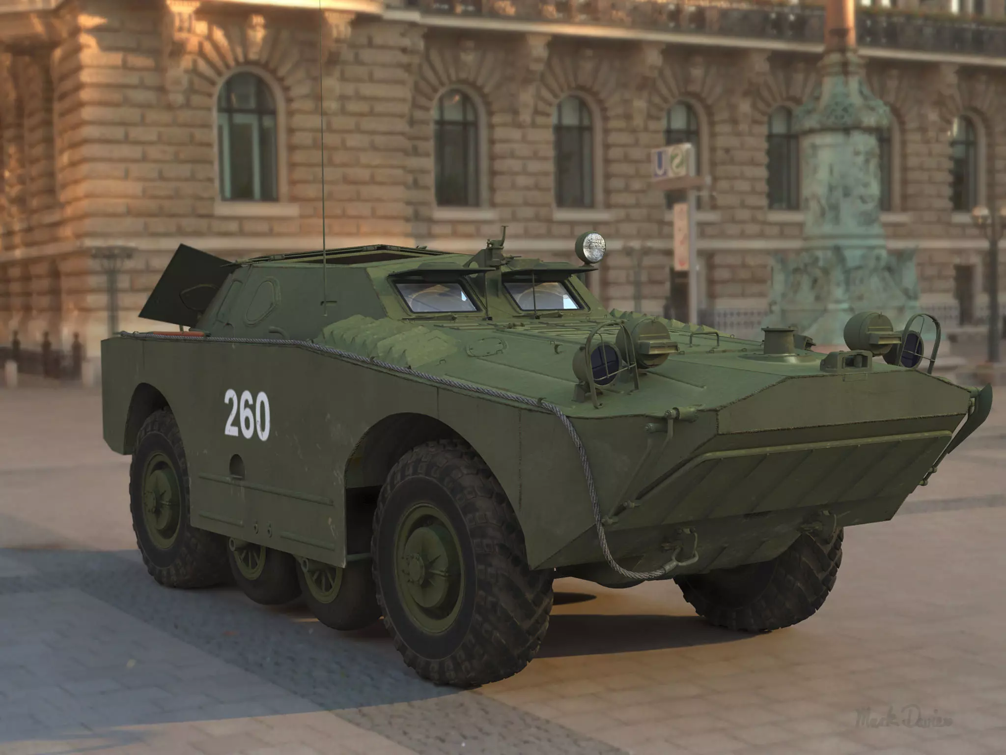 BRDM-1 Armoured vehicle 3D model_0
