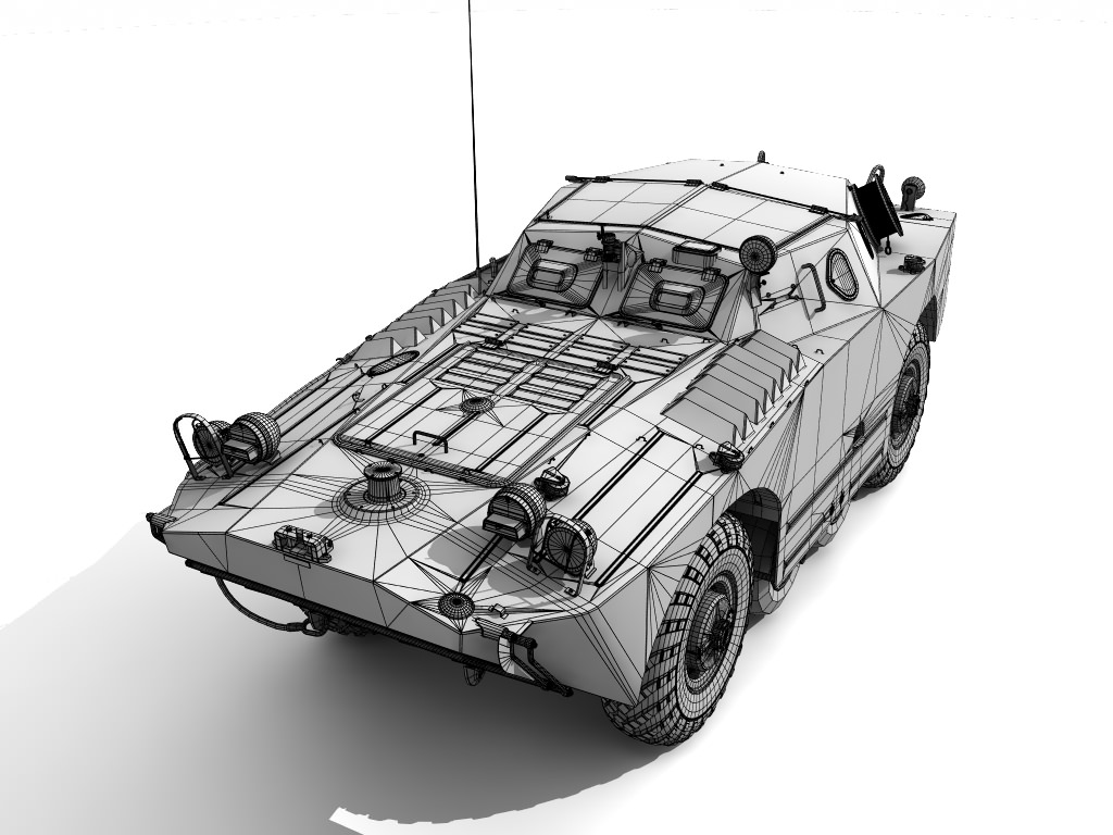 BRDM-1 Armoured vehicle 3D model_2