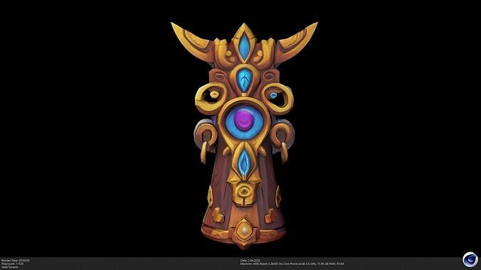 Stylized Totem - AI Low-poly 3D model