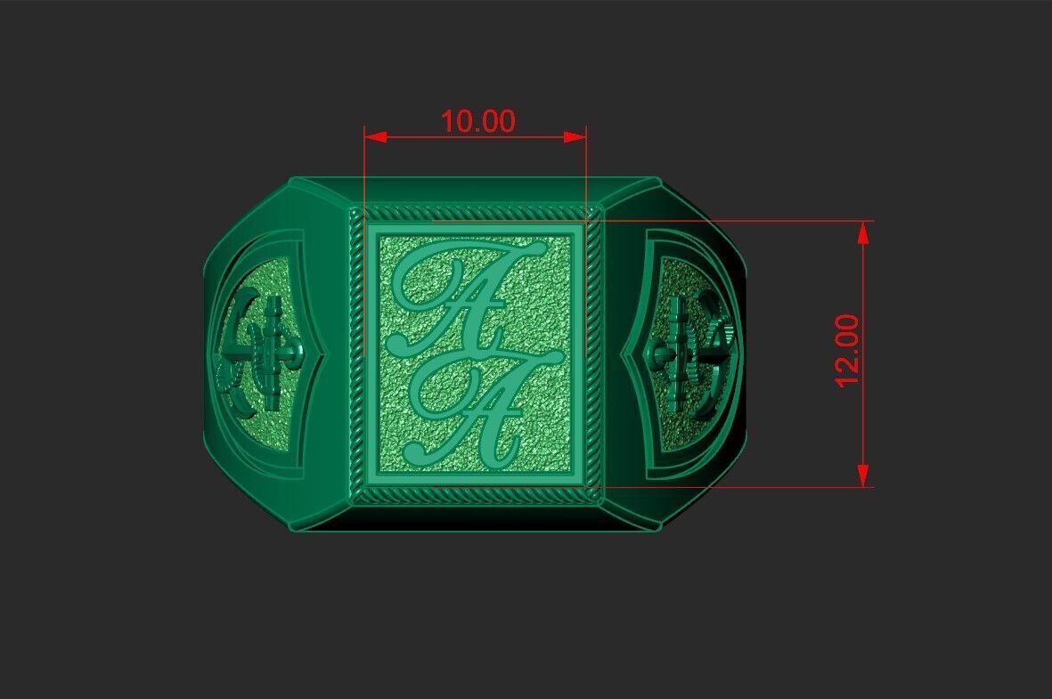 SIGNET RING WITH ANCHORS 3D print model_3