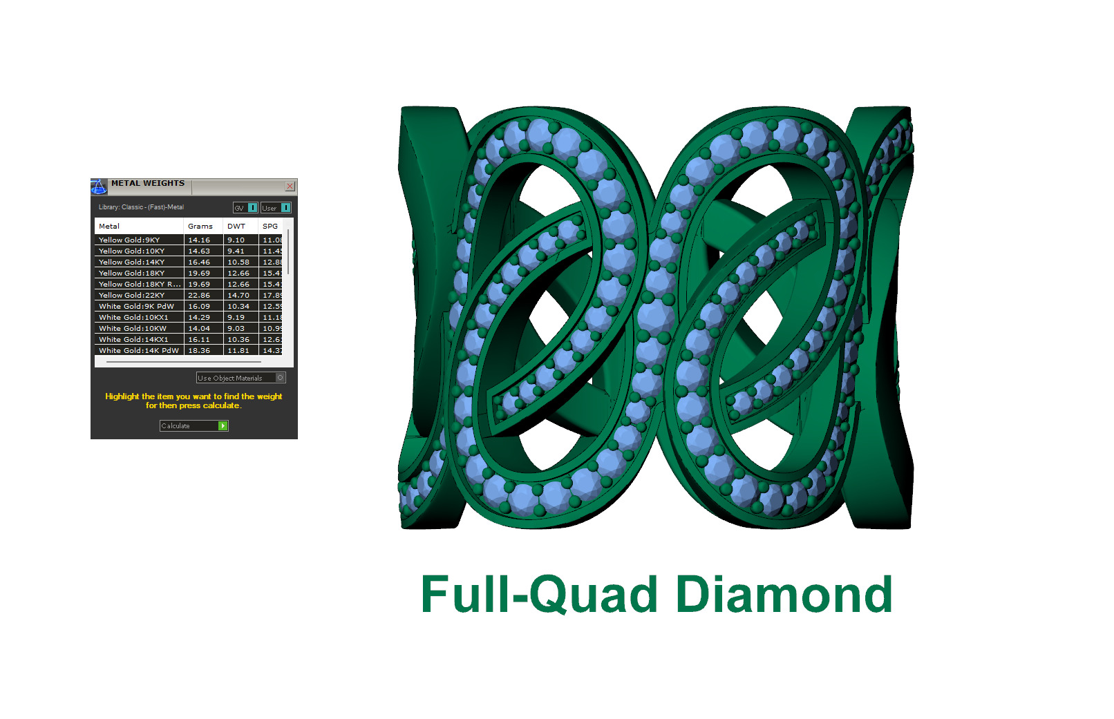 Gold Diamond Swirl Statement Ring - High-Detail 3D Model 3D print model_18