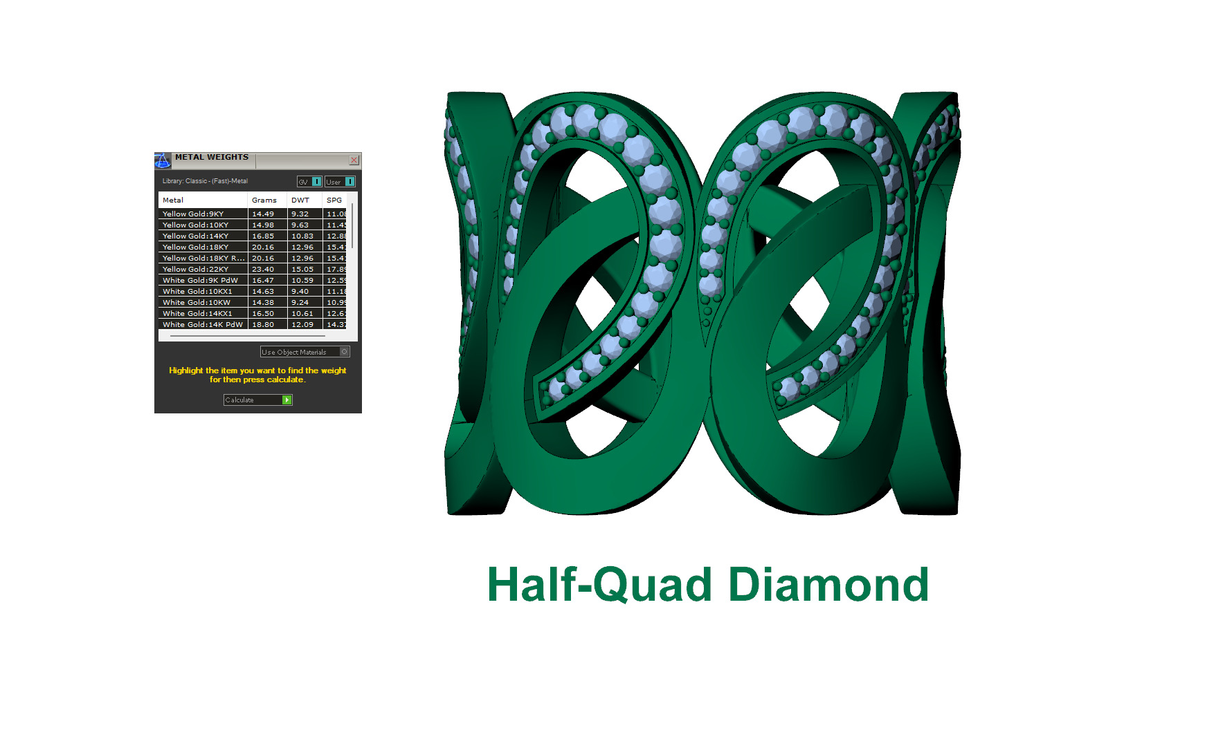 Gold Diamond Swirl Statement Ring - High-Detail 3D Model 3D print model_19