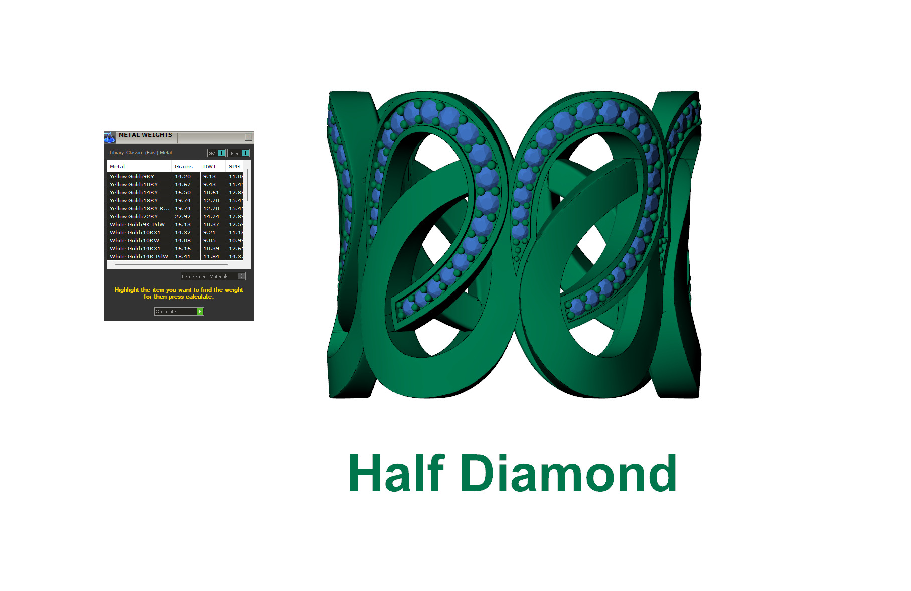 Gold Diamond Swirl Statement Ring - High-Detail 3D Model 3D print model_16