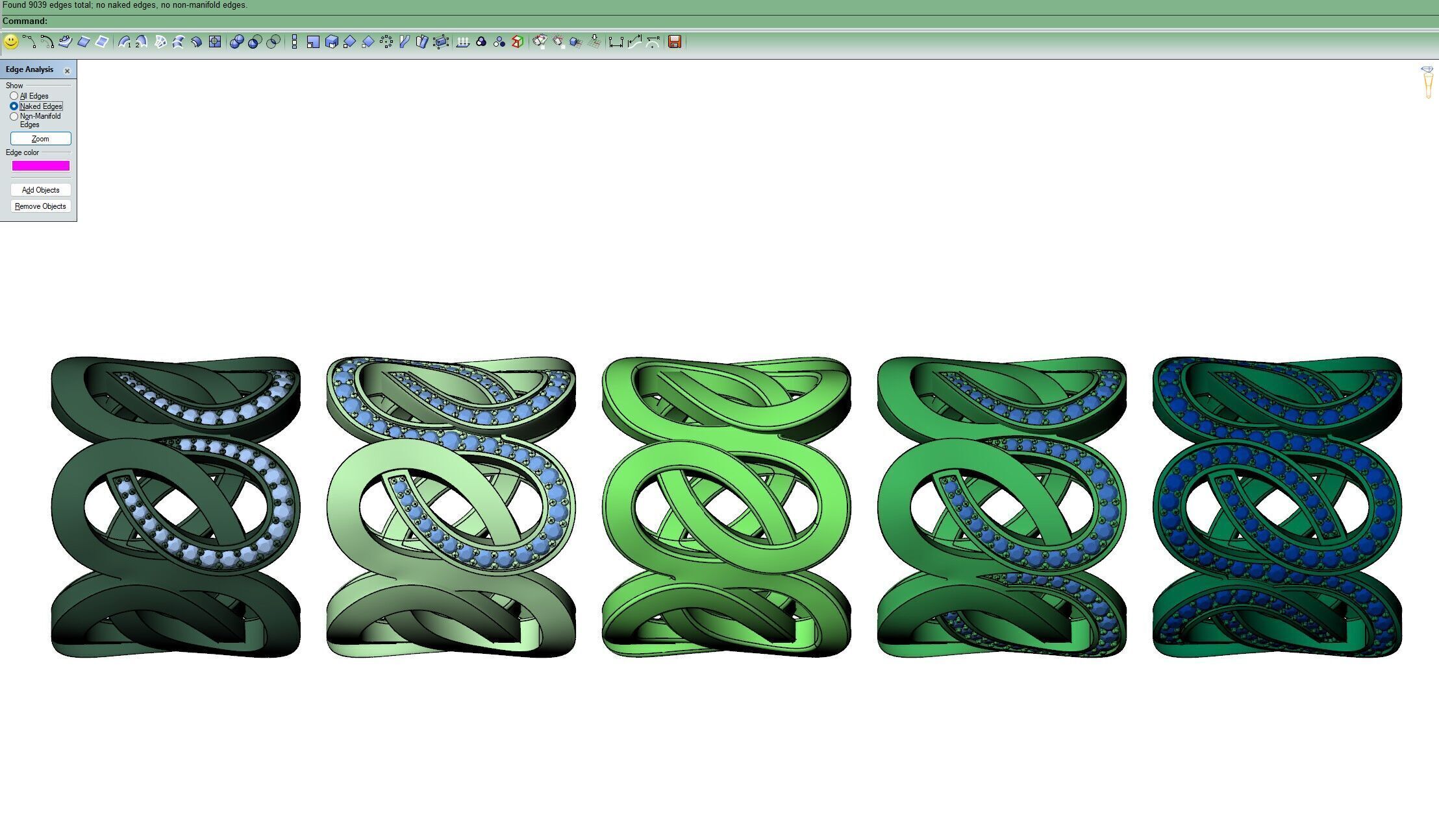 Gold Diamond Swirl Statement Ring - High-Detail 3D Model 3D print model_9