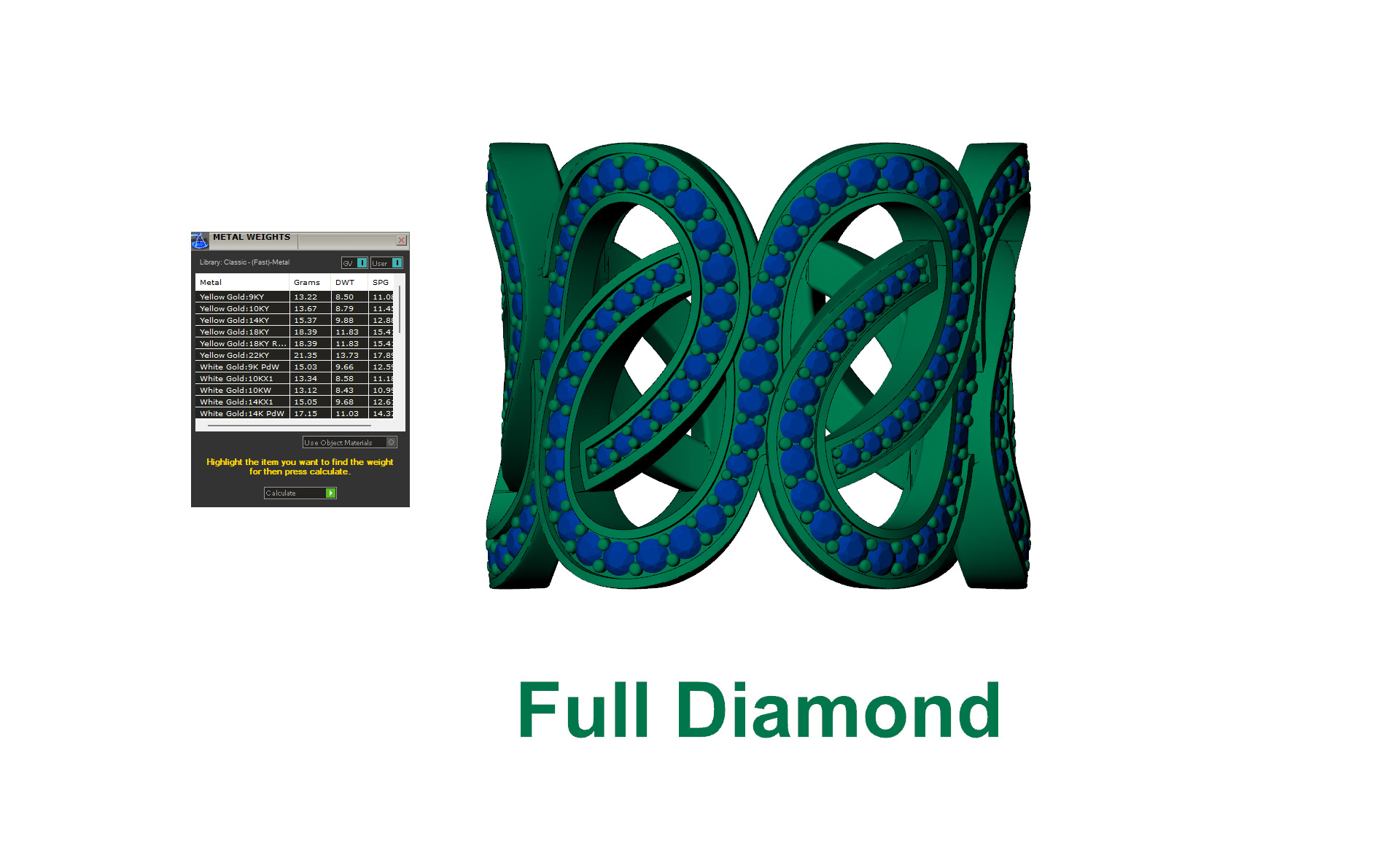 Gold Diamond Swirl Statement Ring - High-Detail 3D Model 3D print model_15