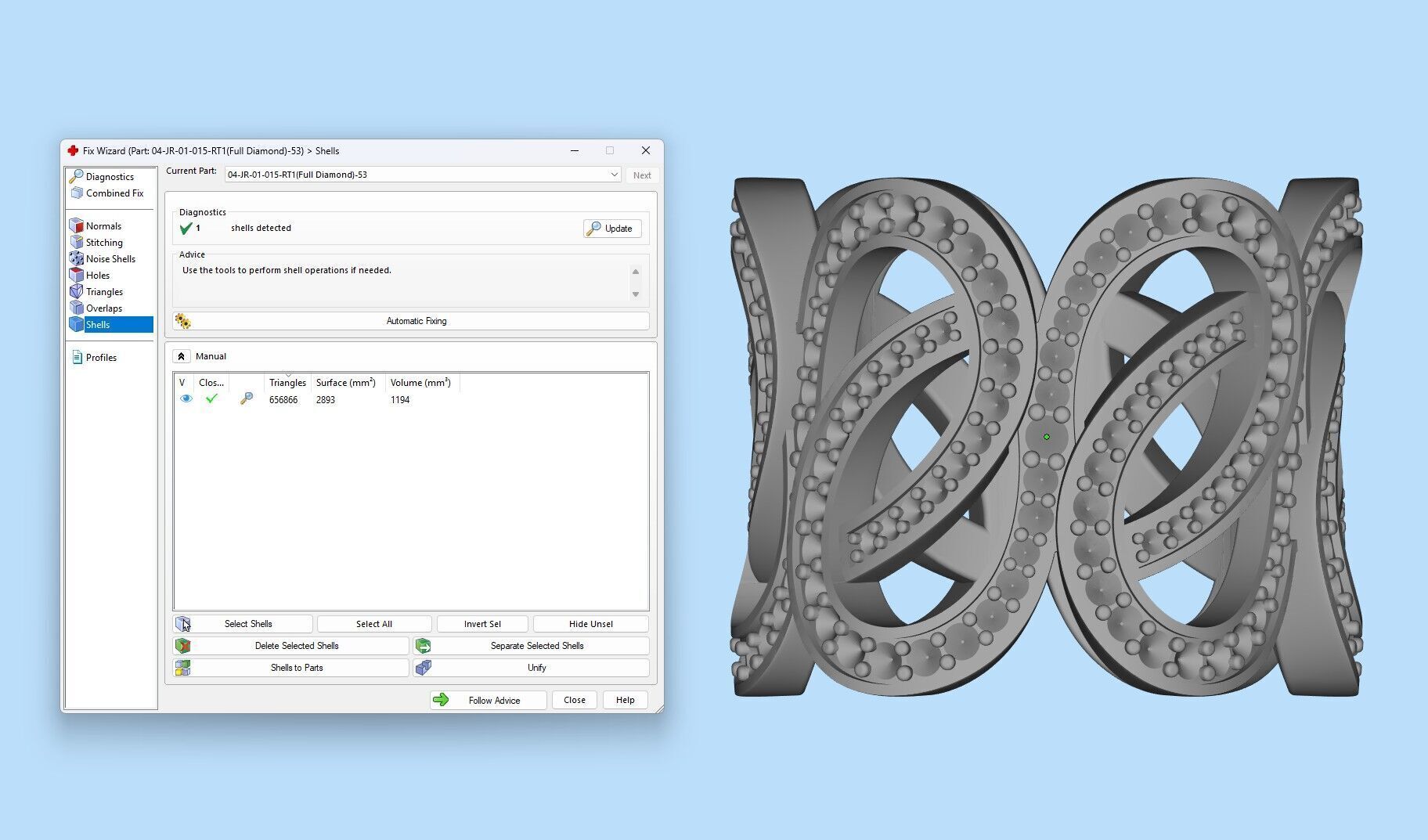 Gold Diamond Swirl Statement Ring - High-Detail 3D Model 3D print model_21
