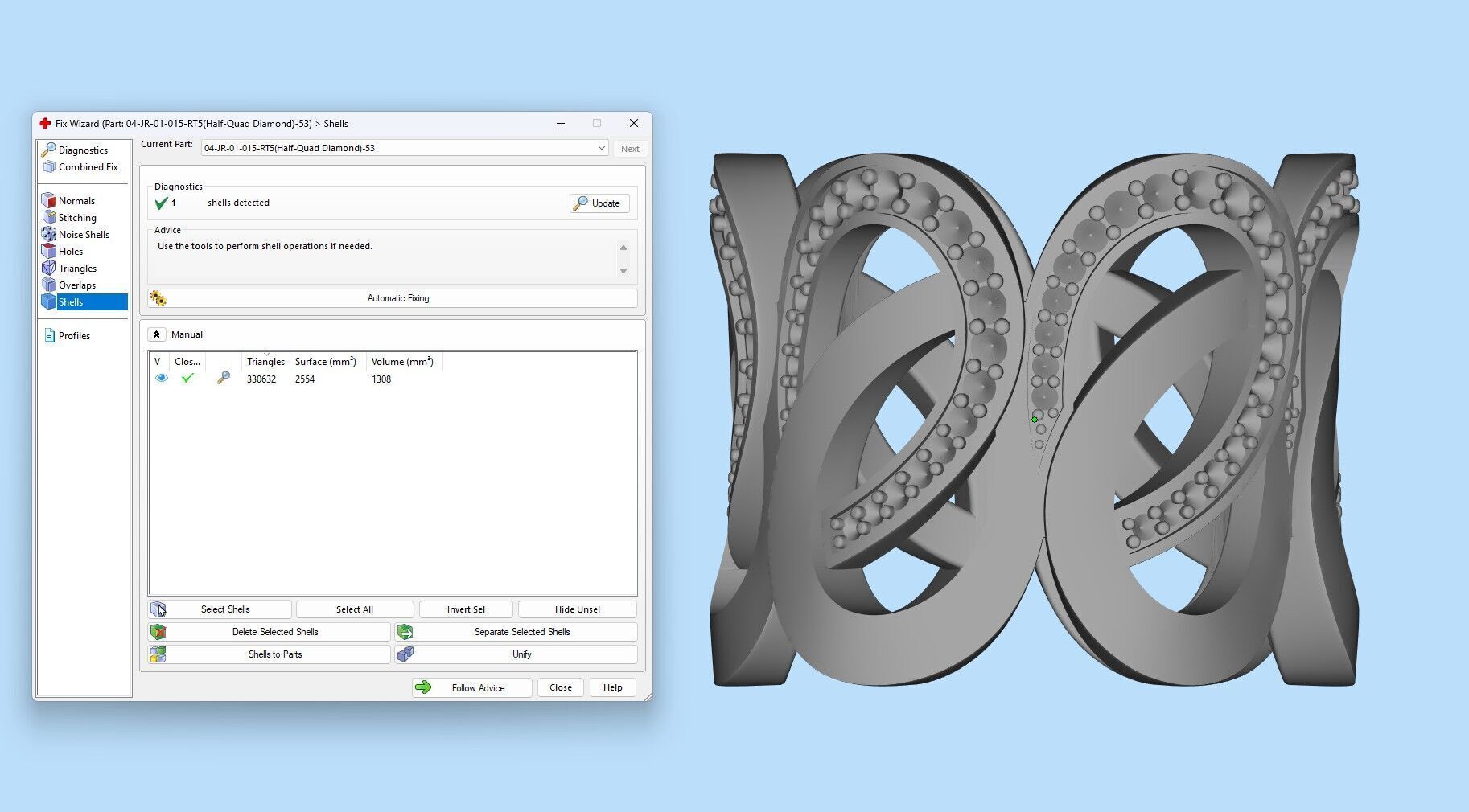 Gold Diamond Swirl Statement Ring - High-Detail 3D Model 3D print model_29