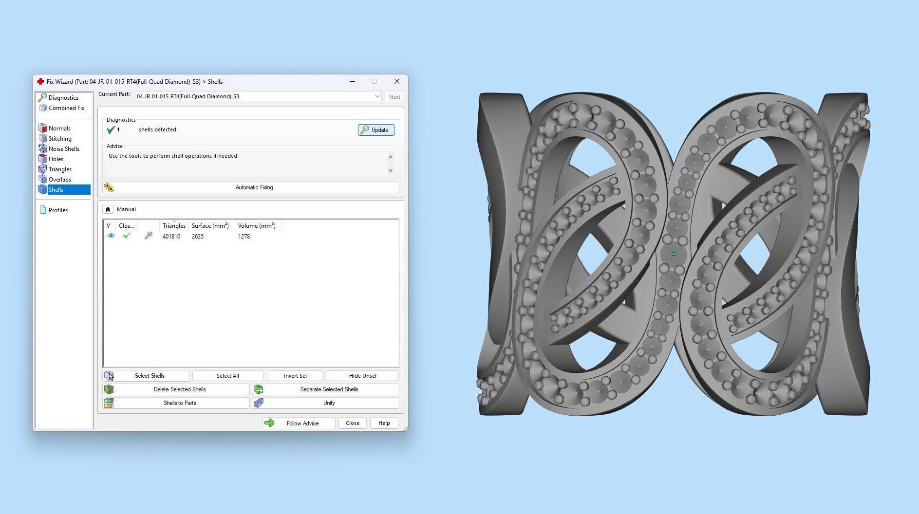 Gold Diamond Swirl Statement Ring - High-Detail 3D Model 3D print model_27