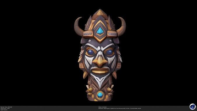Stylized Totem - AI Low-poly 3D model