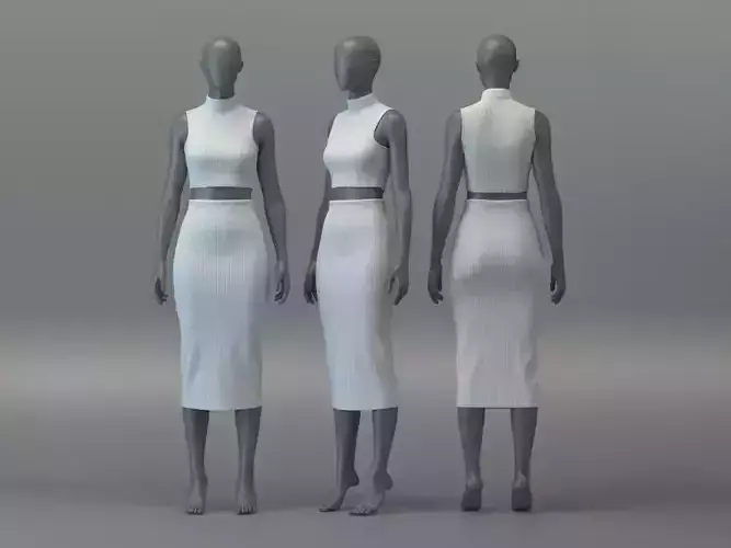 Ribbed Top and Skirt Set