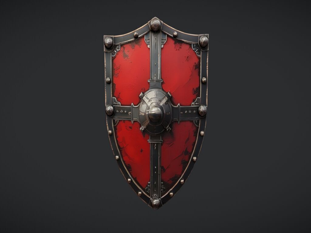 Ornate medieval shield 3D model_8