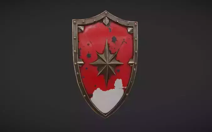 Medieval style shield with central emblem