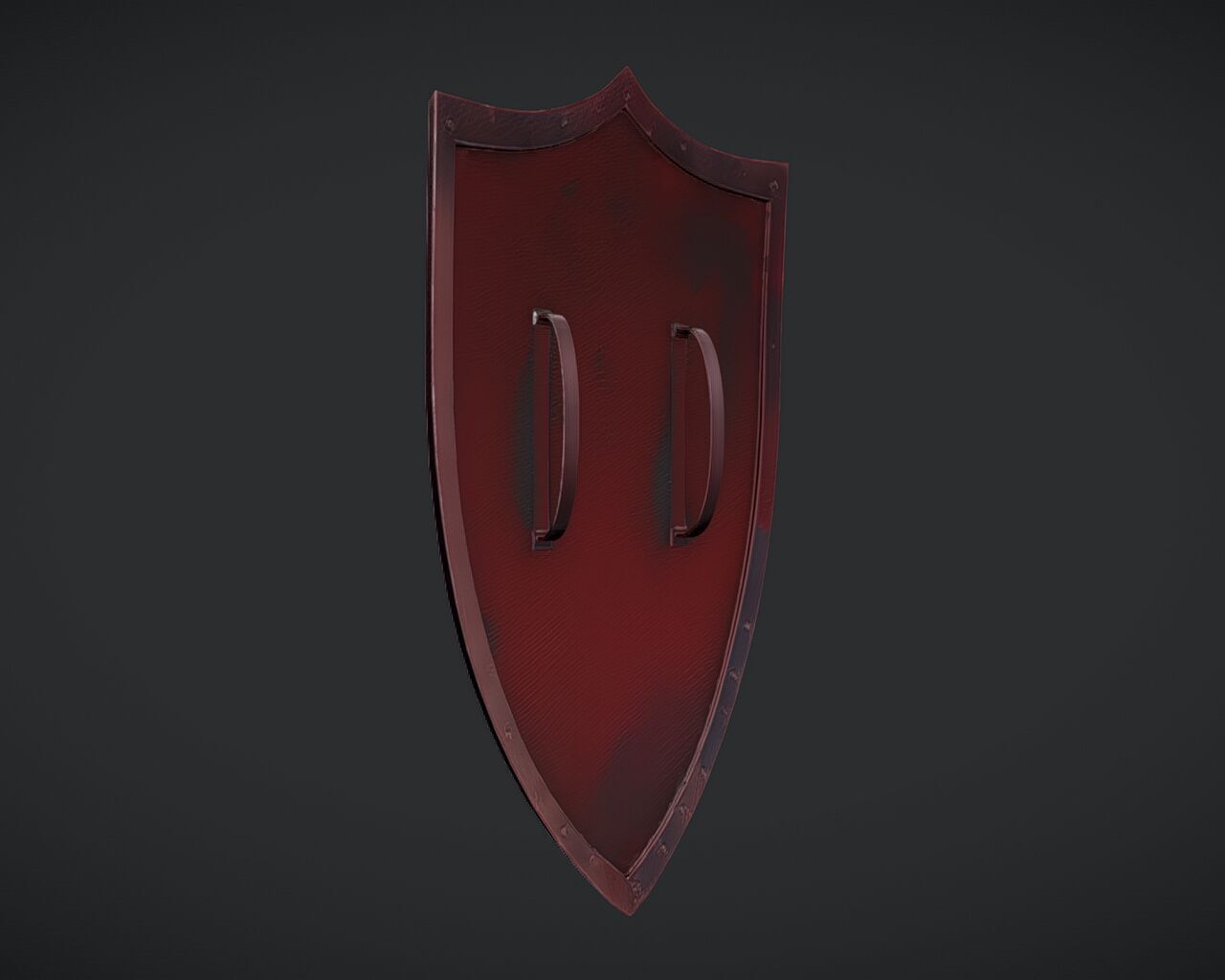 medieval shield with cross emblem 3D model_7