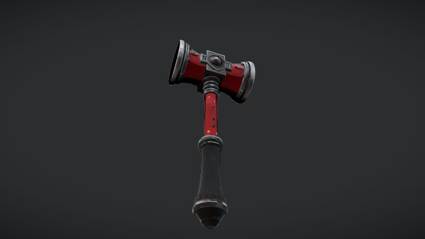 fantasy war hammer 3D model_16