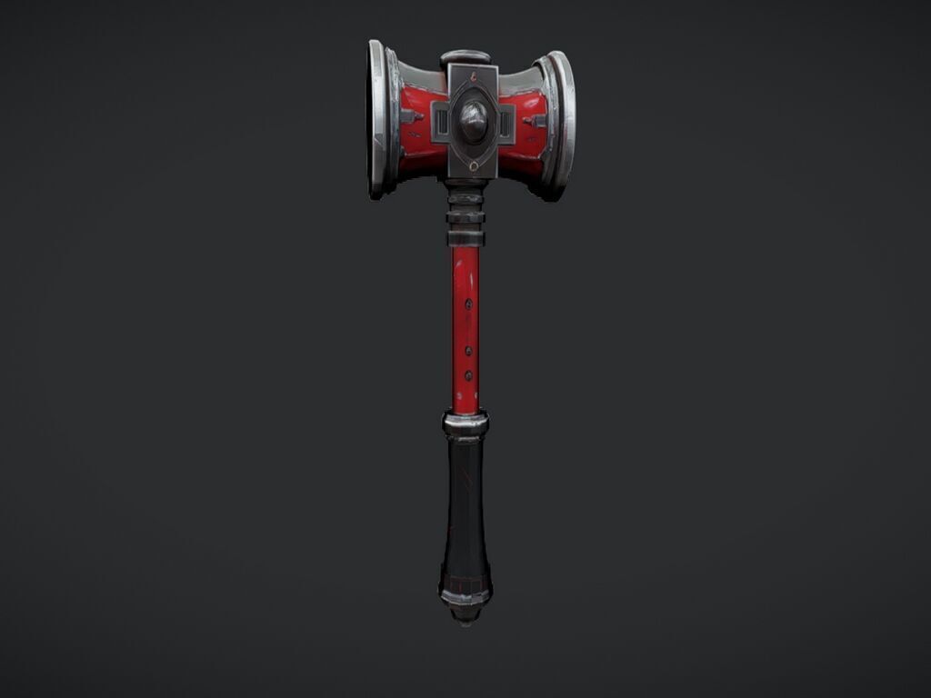 fantasy war hammer 3D model_10