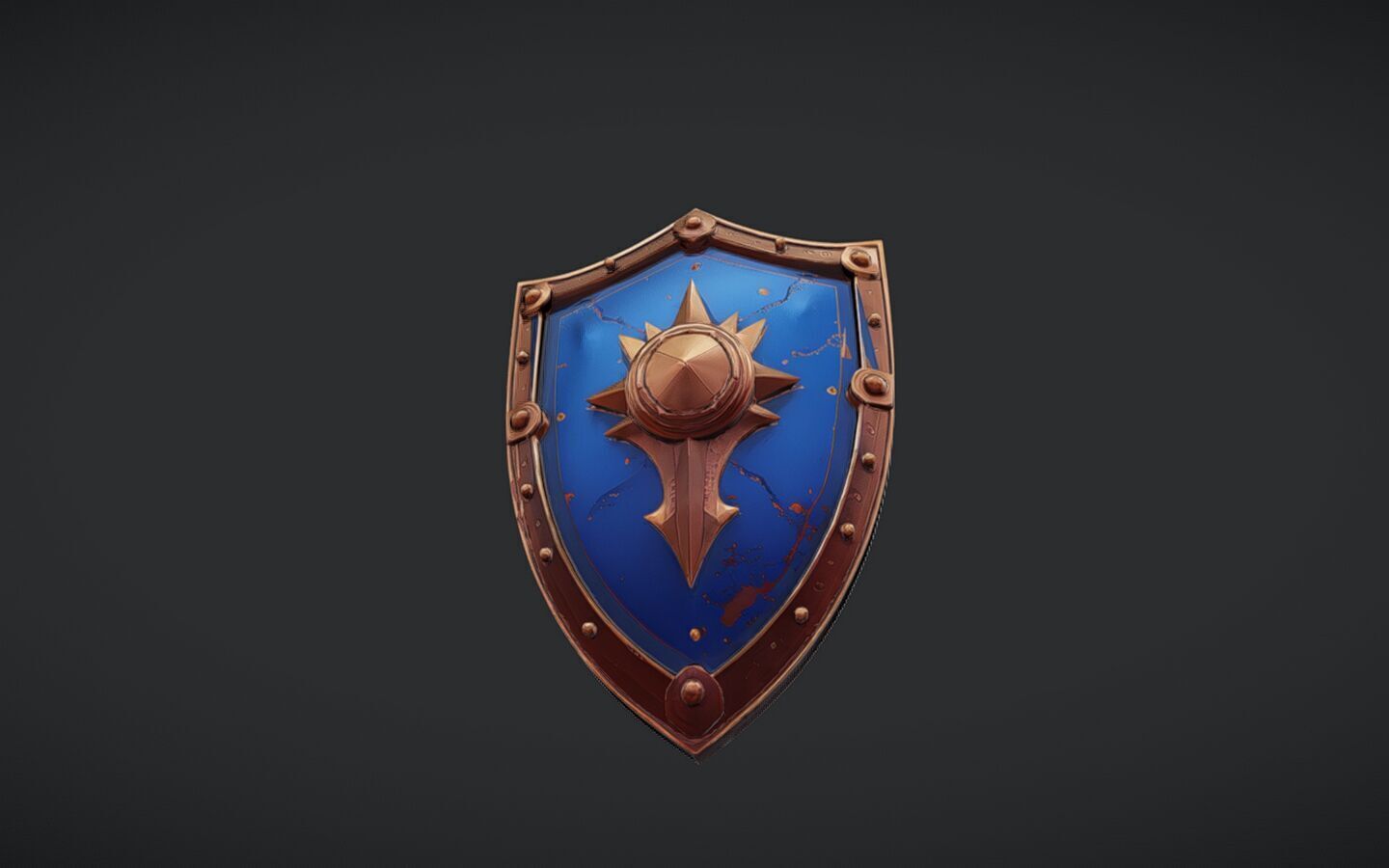 decorative medieval shield 3D model_2