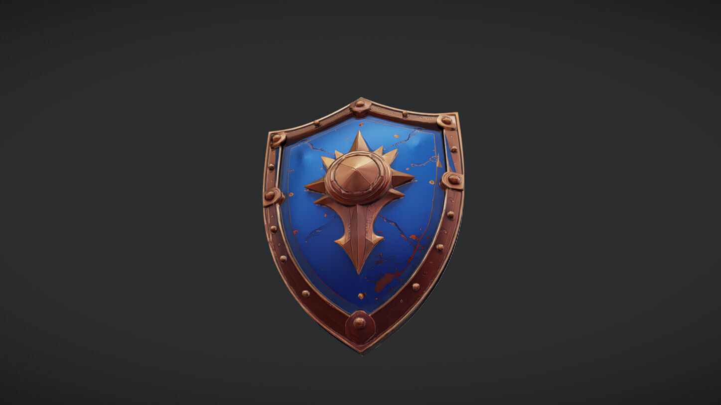 decorative medieval shield 3D model_16