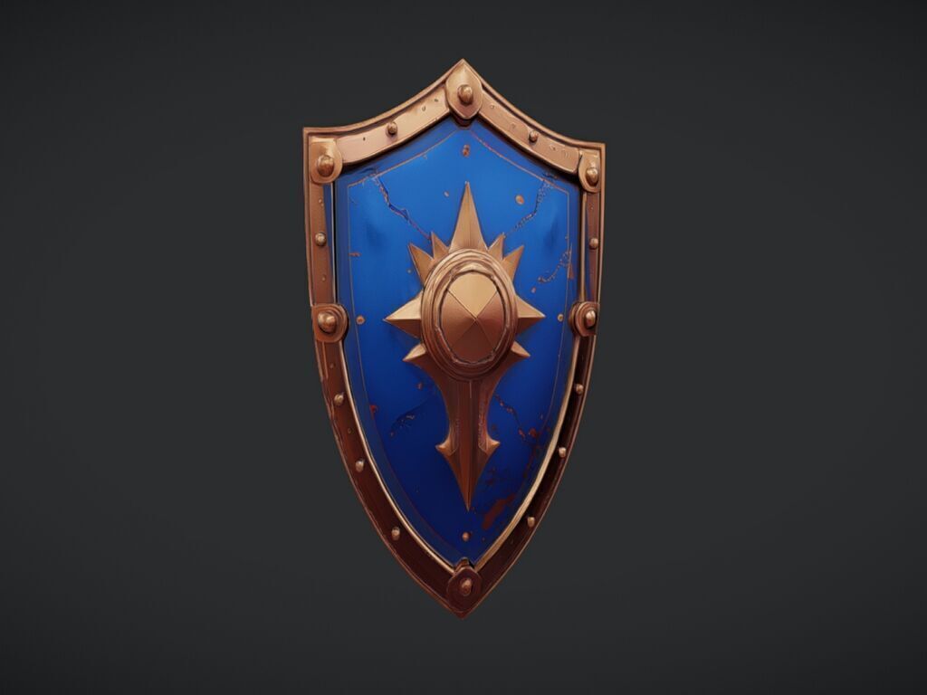 decorative medieval shield 3D model_10