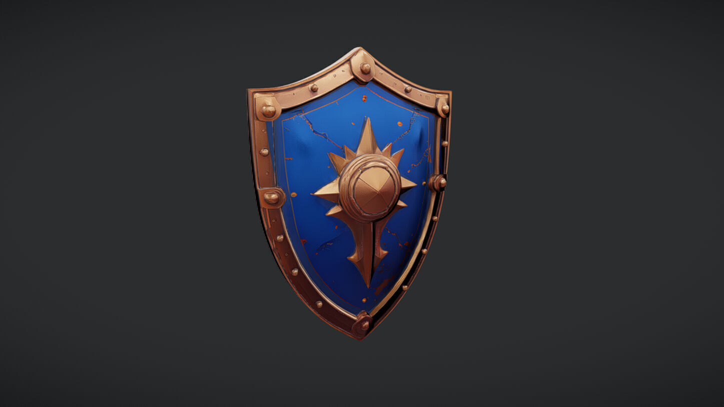 decorative medieval shield 3D model_17