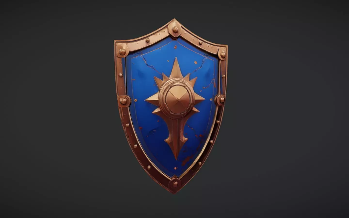 decorative medieval shield 3D model_0
