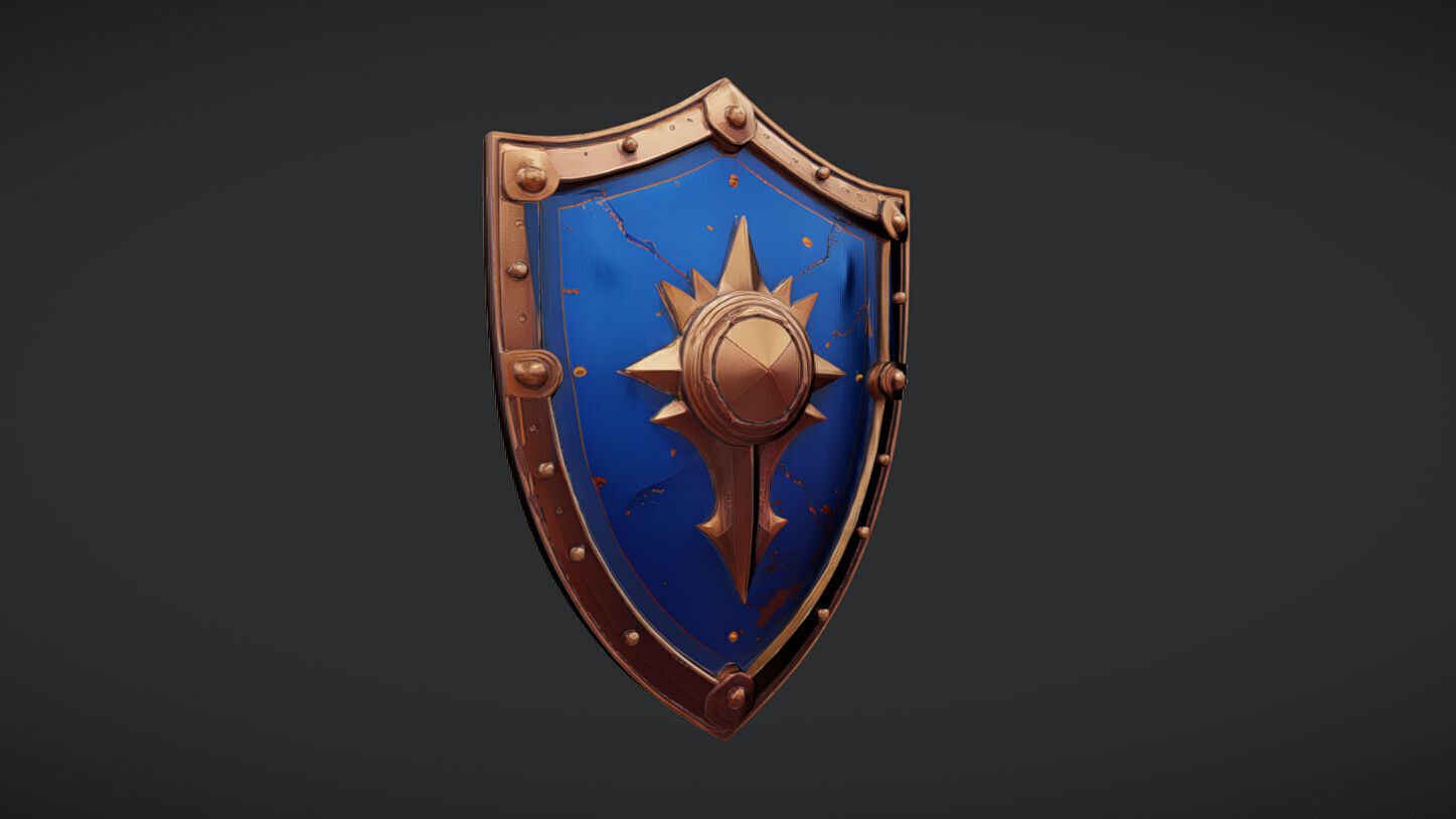 decorative medieval shield 3D model_15