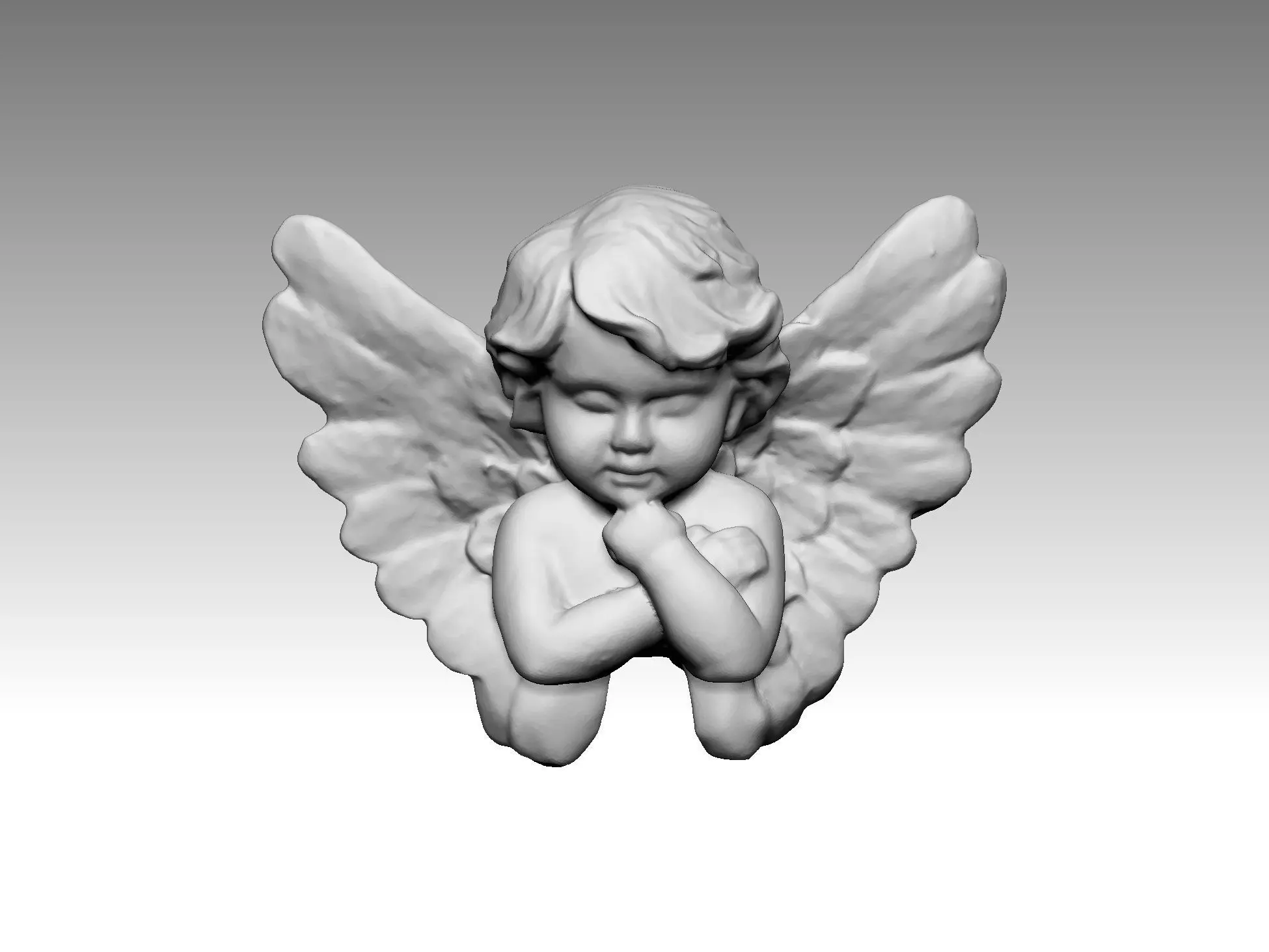 angel human wings 3D print model_0
