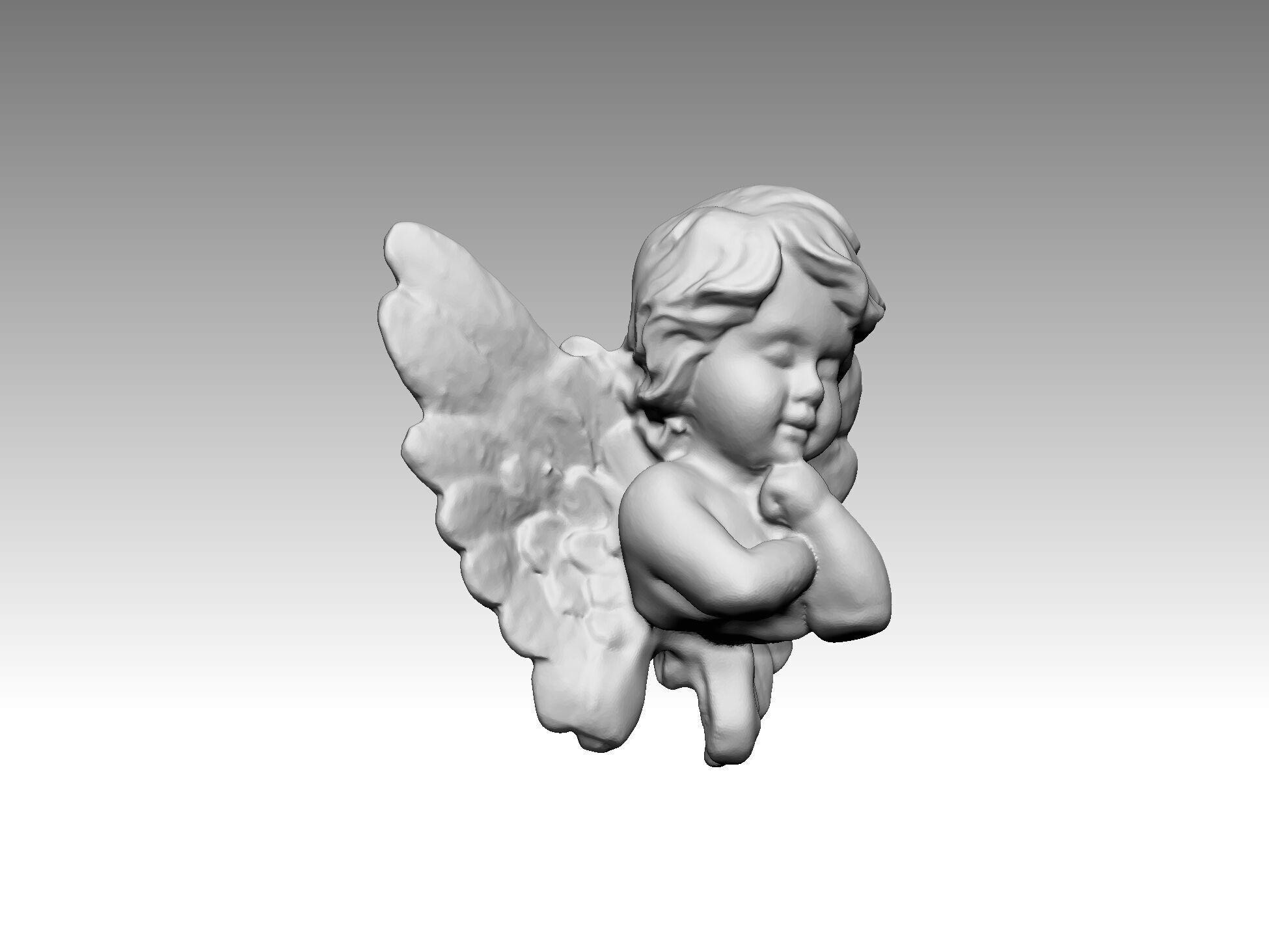 angel human wings 3D print model_4
