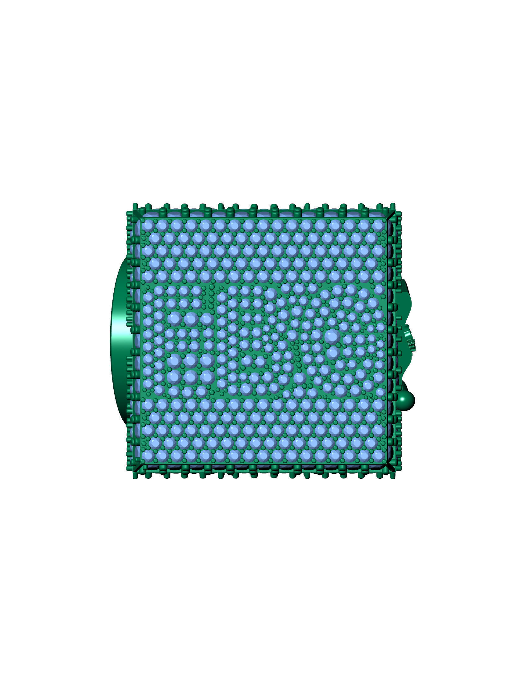 Luxury Custom Hip-Hop Diamond-Encrusted Square Ring  3D print model_15