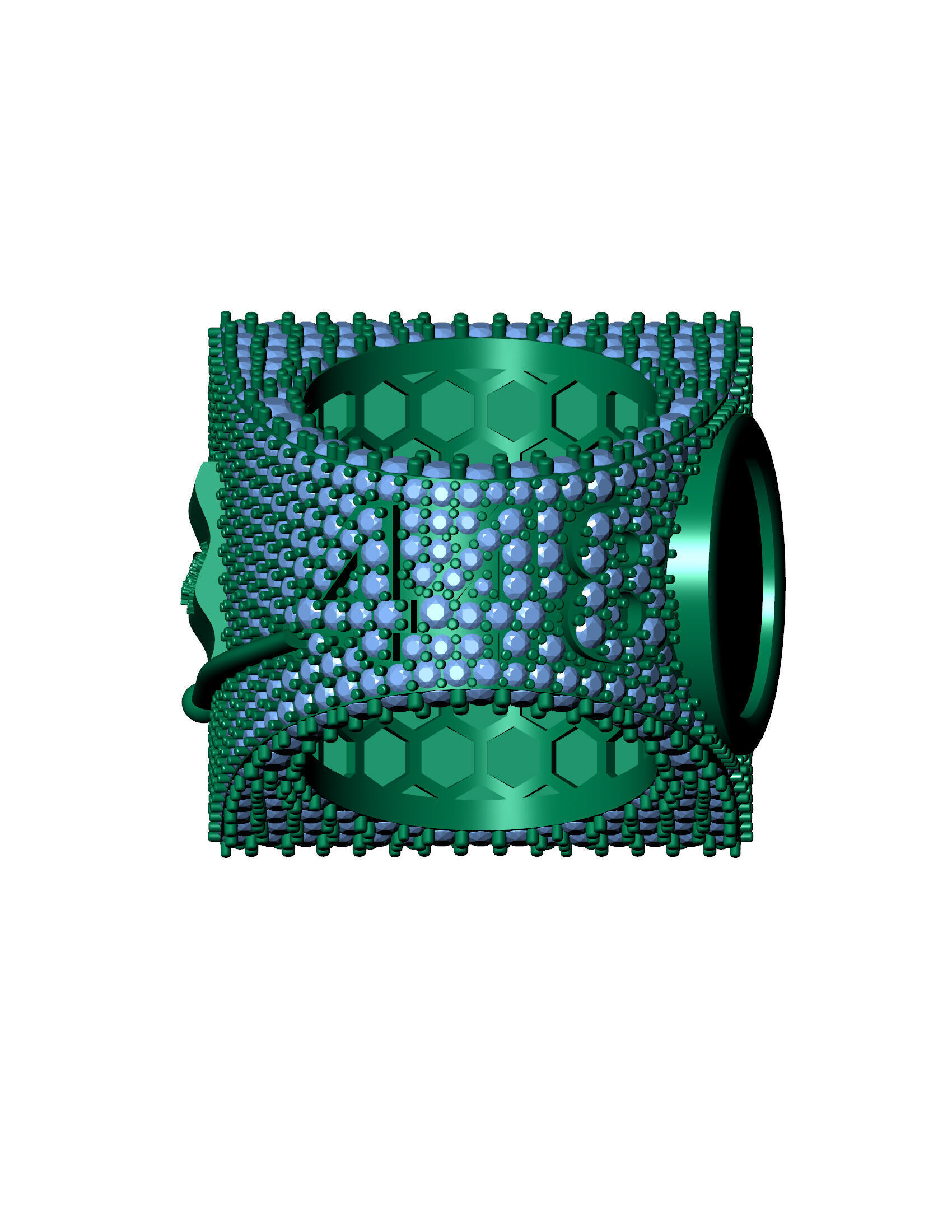 Luxury Custom Hip-Hop Diamond-Encrusted Square Ring  3D print model_19