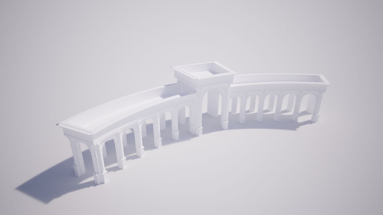 Classical Arch Gate 3D model_3