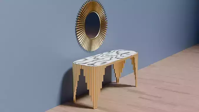 Luxury Marble Console Table High-Quality 3D Model
