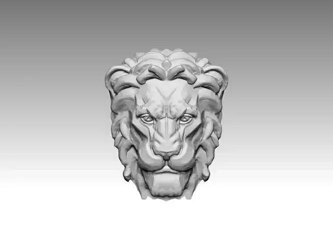 lion head relief 3D print model
