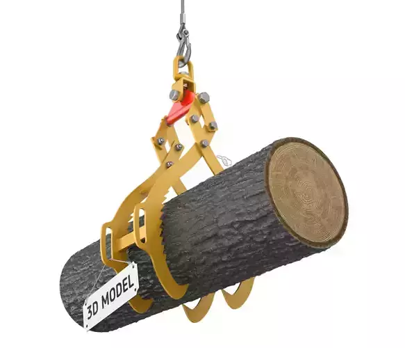 Rigged Log Lifting Tongs 3D model