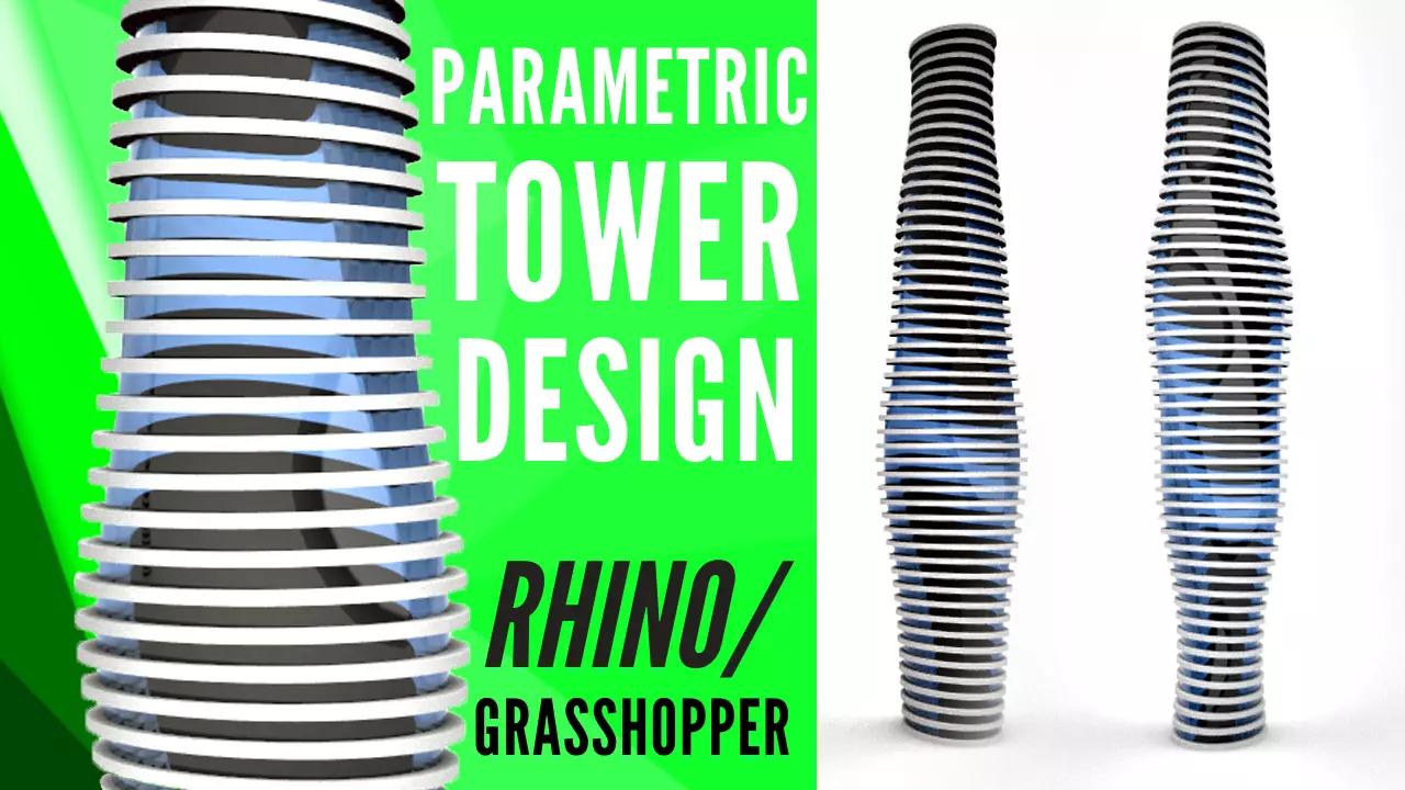 Aqua Towers Parametric Design Grasshopper Rhino Files Download 3D model