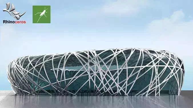 Stadium Facade Parametric Design Grasshopper Rhino Download 3D model