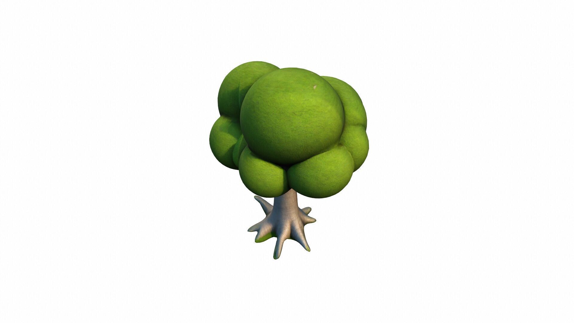 3d Render Forest And Nature Concept Cartoon Tree  3D model_2