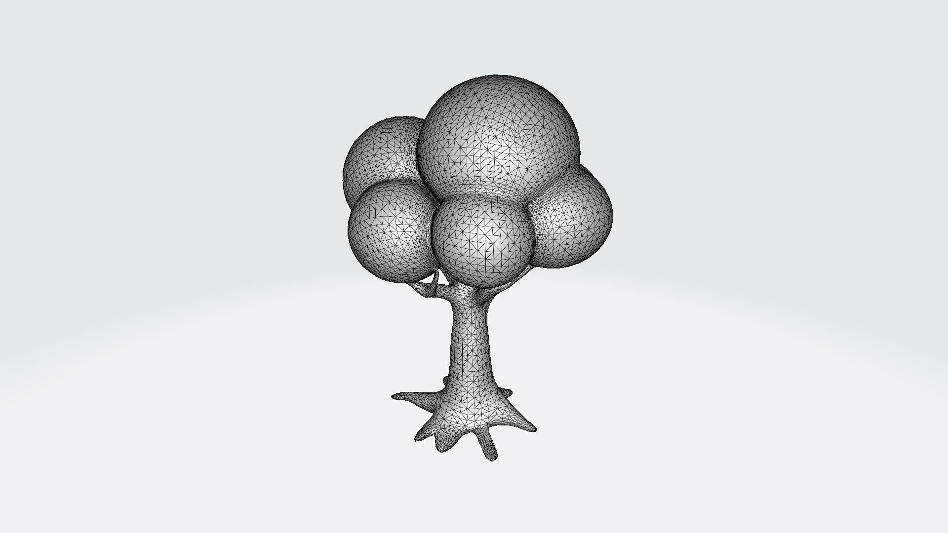 3d Render Forest And Nature Concept Cartoon Tree  3D model_5