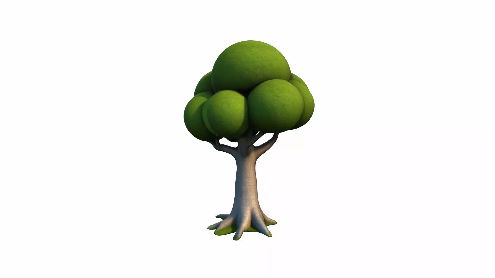 3d Render Forest And Nature Concept Cartoon Tree  3D model_0