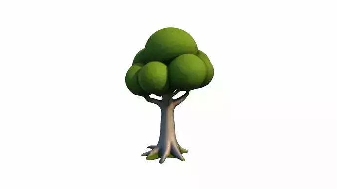 3d Render Forest And Nature Concept Cartoon Tree 