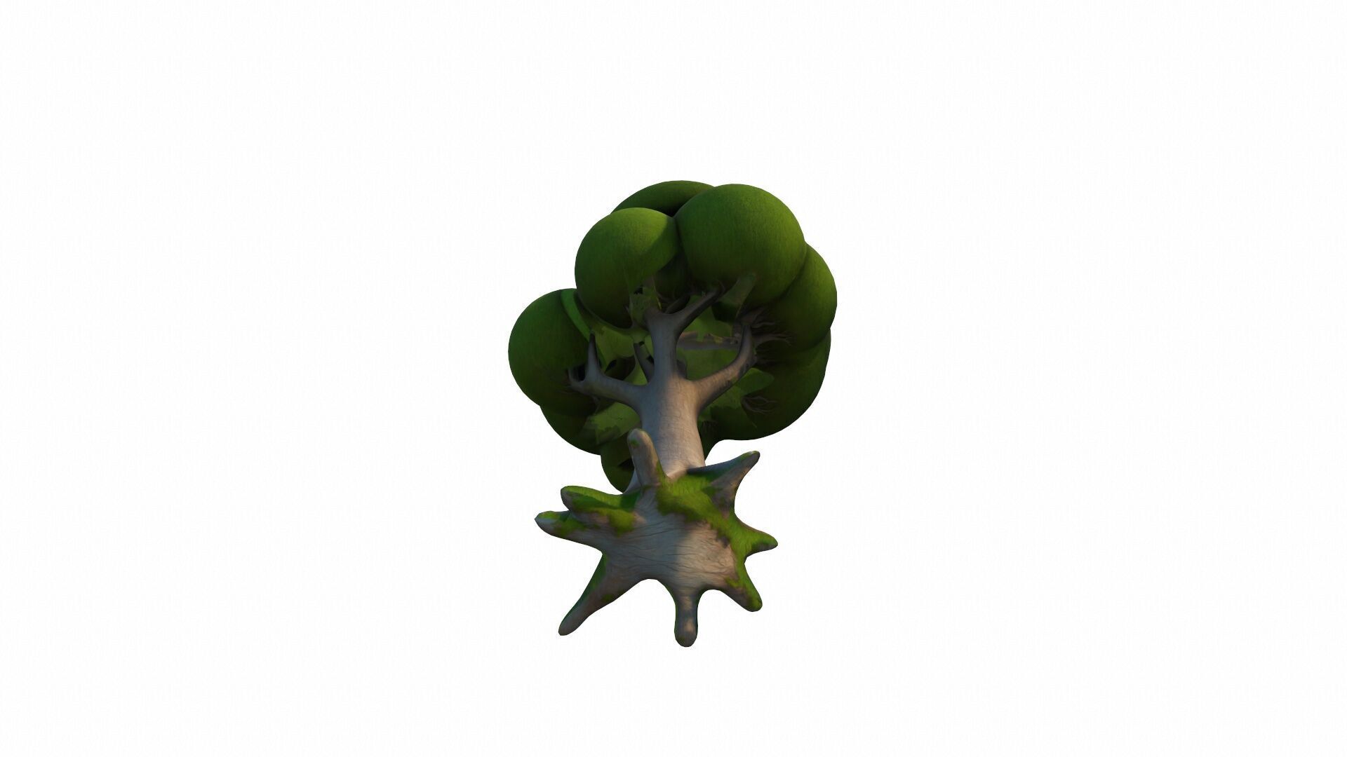 3d Render Forest And Nature Concept Cartoon Tree  3D model_4