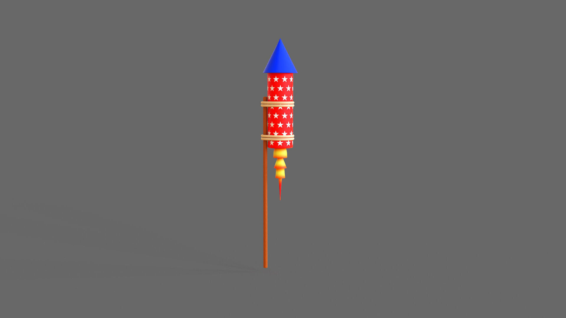 Firework rocket v005 Low-poly 3D model_2