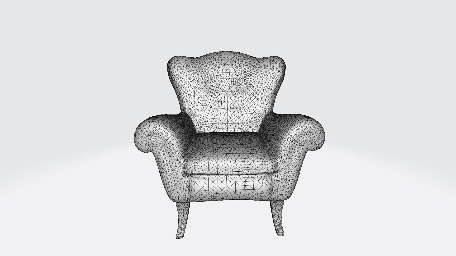 3d Render Simple Classical Wooden Chair 3D model_7